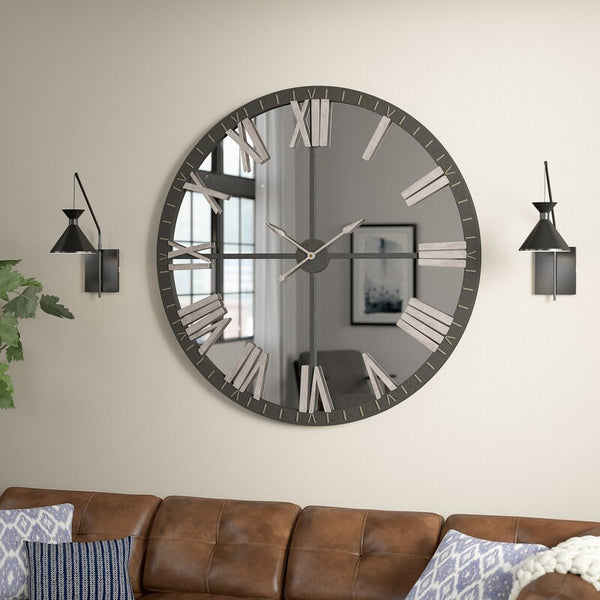 Mirror clock on the wall