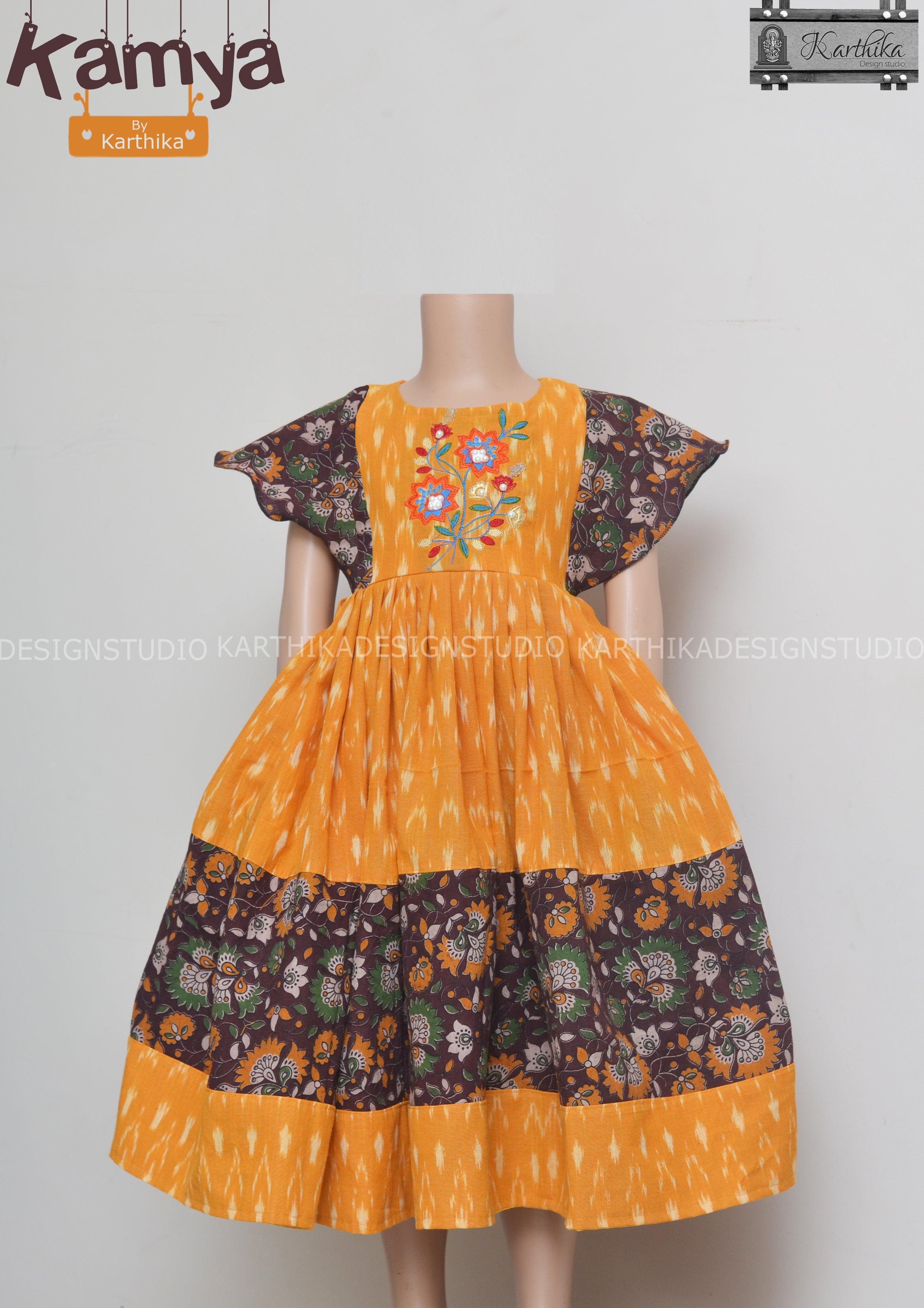 Ikkat/kalamkari cotton frocks – karthika design studio