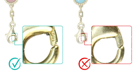 comparing real and fake old-style VCA clasps