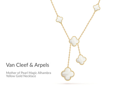 Van Cleef & Arpels Mother of Pearl Magic Alhambra Yellow Gold Necklace