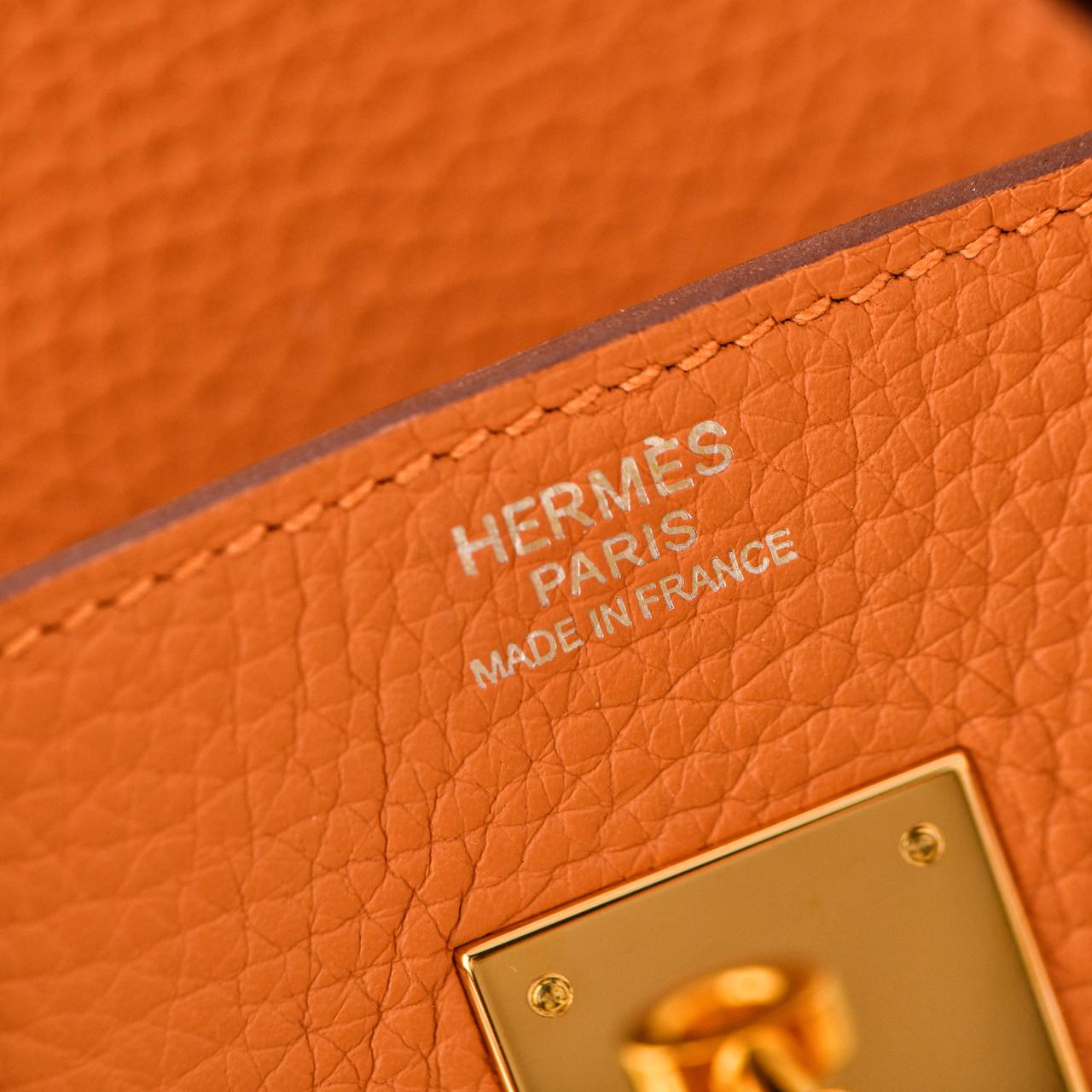 Hermès Birkin 30 Orange Togo Leather Gold Hardware Handbag