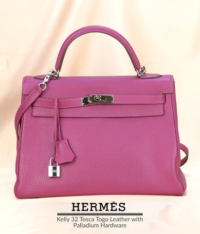 Hermès Kelly 32 Tosca Togo Leather with Palladium Hardware