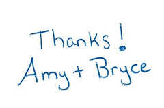 Amy and Bryce Thank you note