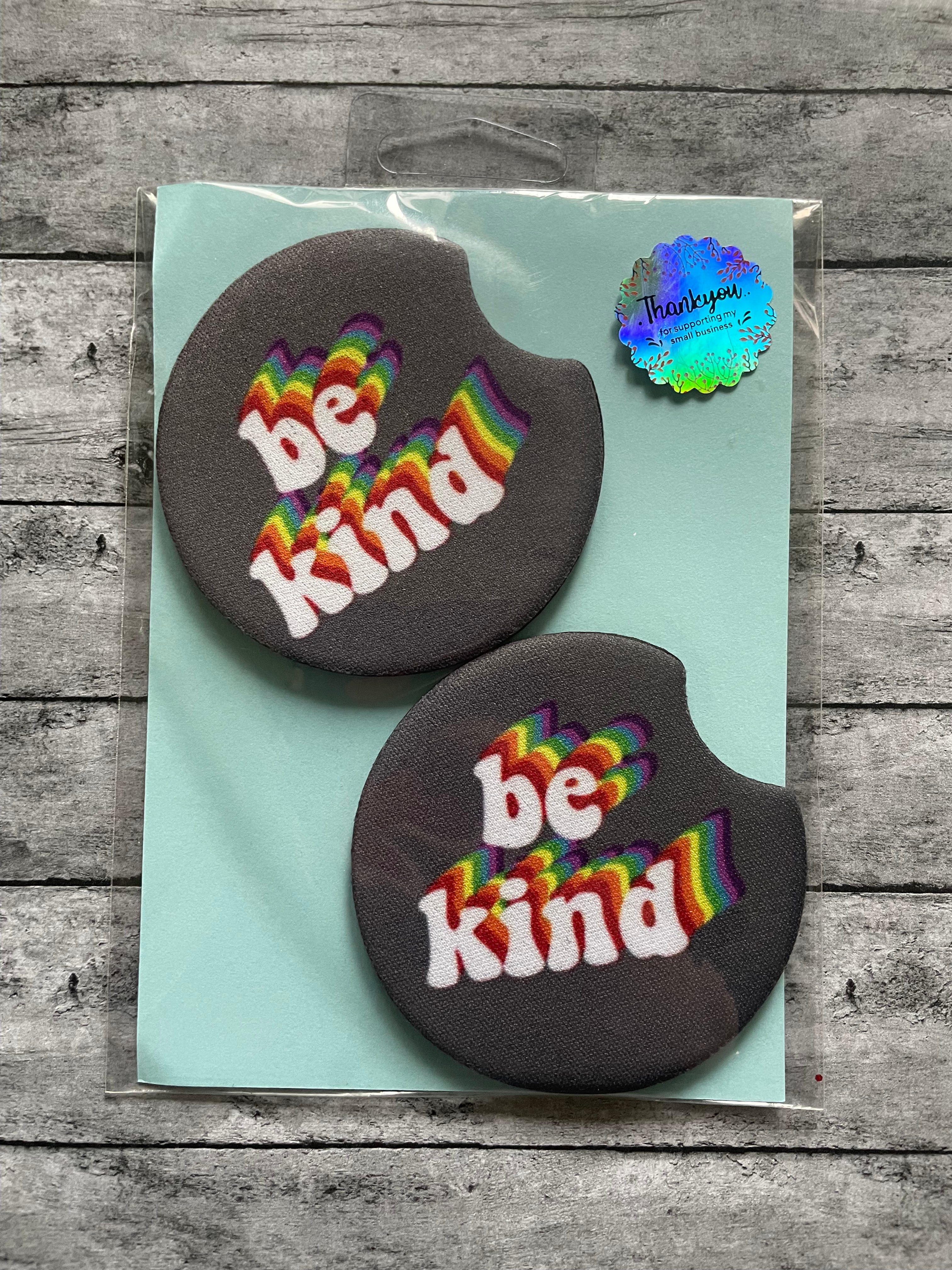 Be Kind Rainbow Car Coaster Set