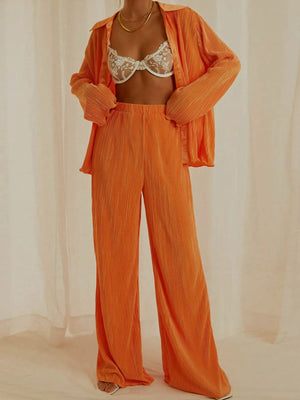 Button Up Long Sleeve Top and Pants Set - Matriarch by R+D