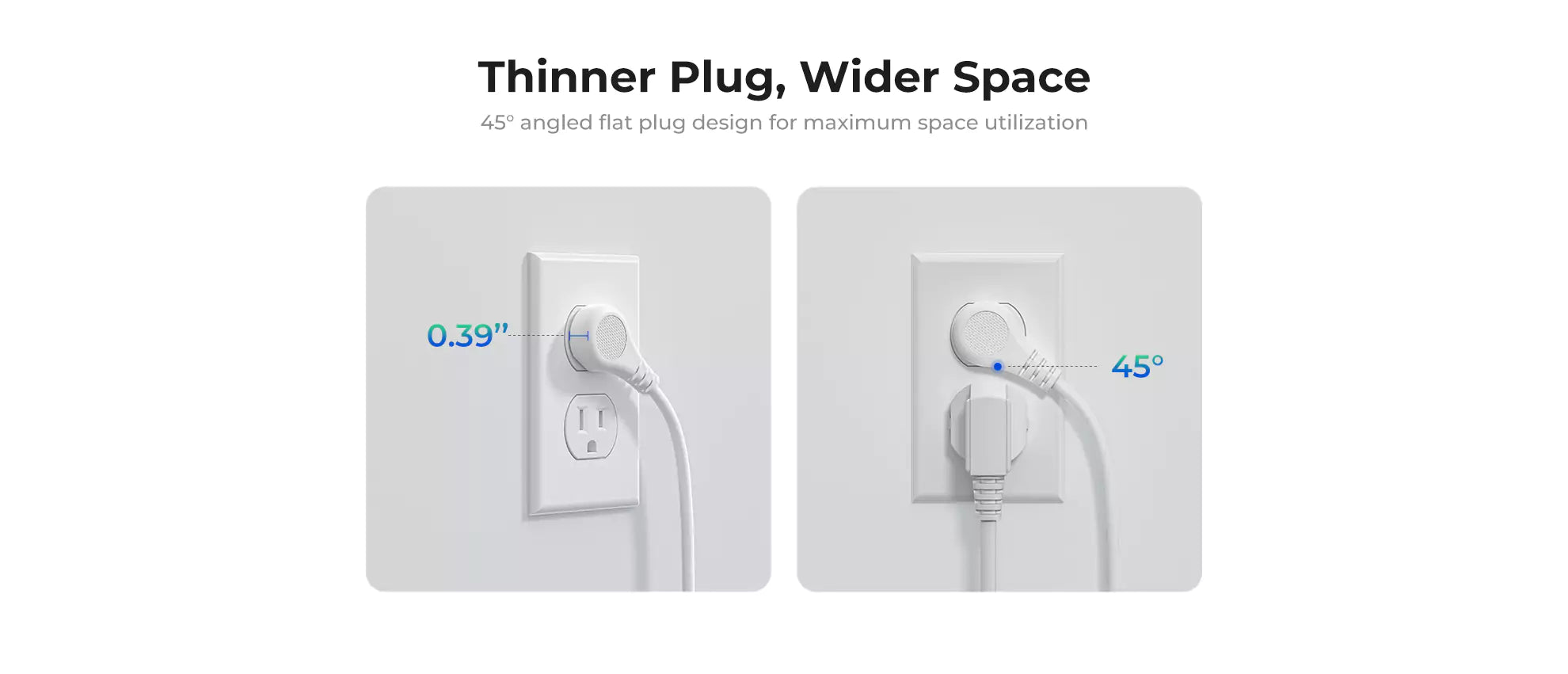 thinner plug, wider space