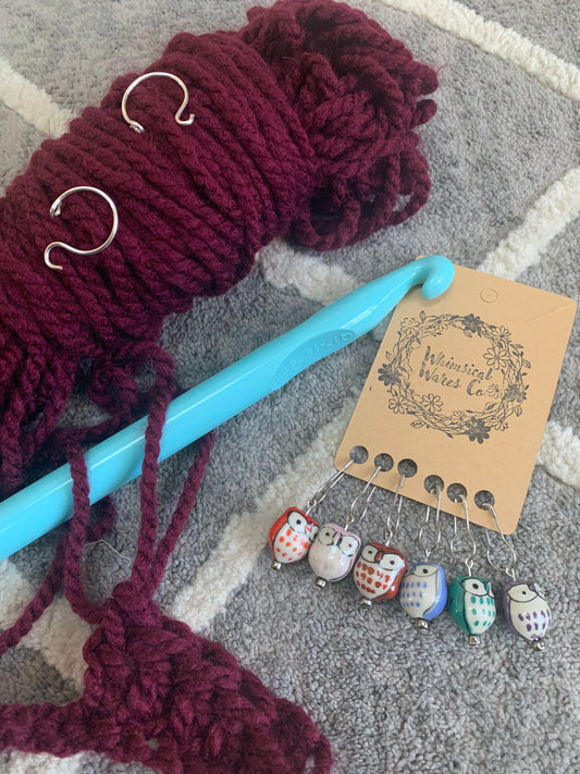 Crochet Ring,Floral Stitch marker set, Yarn helper, yarn buddies, stit –  Whimsical Wares Co