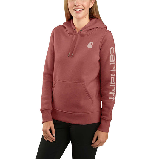 Carhartt Logo Sleeve Midweight Hoodie for Women in Red