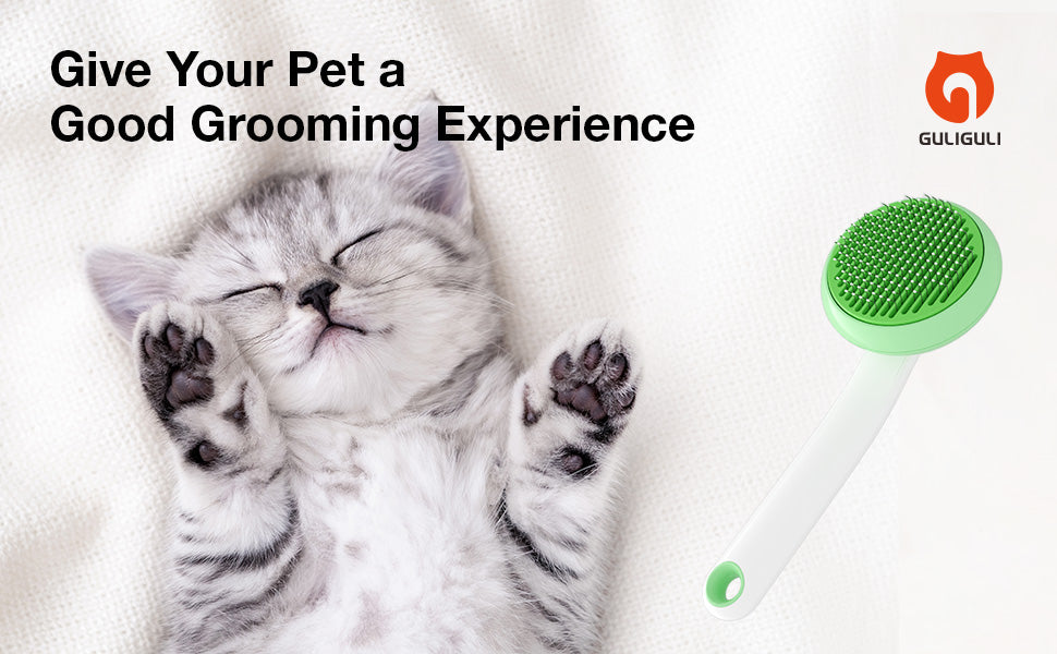 GULIGULI Pet Grooming Long Handle Brush