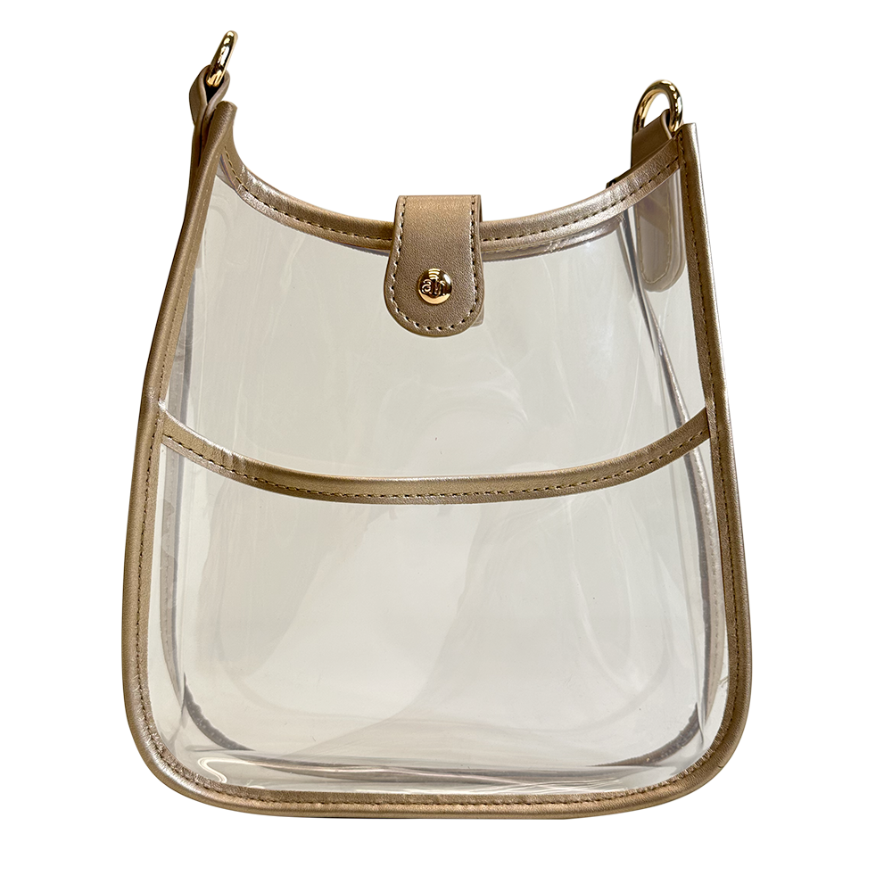 Gameday Bag - Blush Leather / Clear PVC Blush Leather/Clear PVC/Gold Hardware