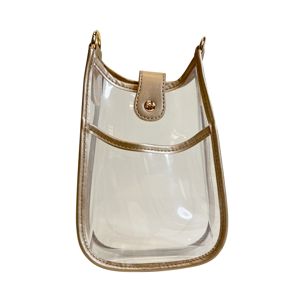 Clear Crossbody Bag in Gold