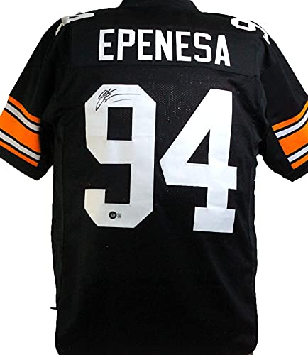 Press Pass Collectibles Iowa A.J. Epenesa Authentic Signed Black Pro Style Jersey Autographed BAS Wit