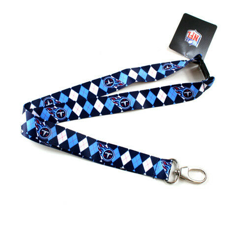 NFL Argyle 1' Lanyard - Pick Your Team - FREE SHIPPING (Tennessee Titans)