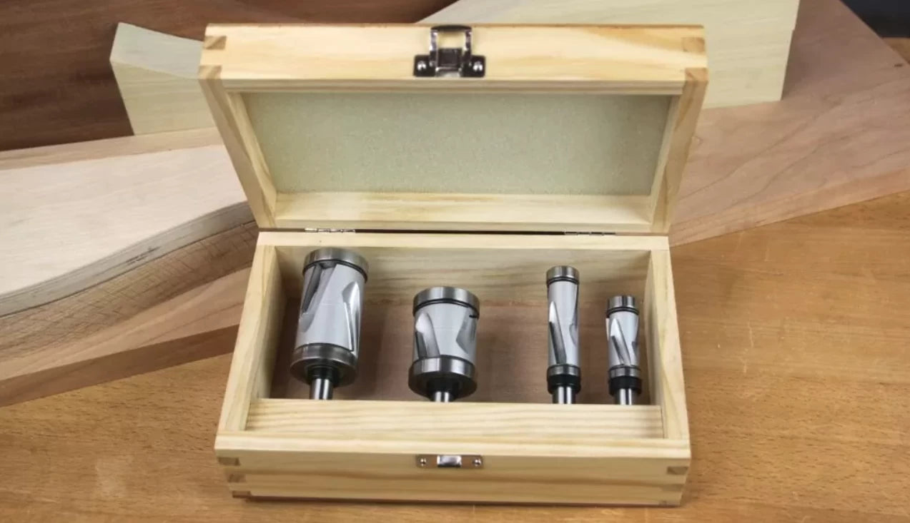 The 4 piece Mega Flush Trim router bit set is a great way to get all of these must-have bits at a great price. Item 00-694