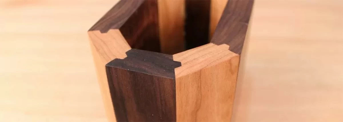 A closeup view of the completed joinery.