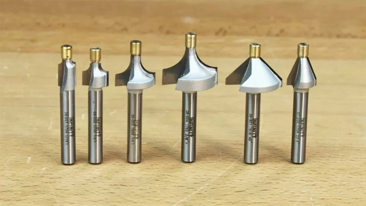 The 00-386, 6-pc. brass-pilot router bit set is a great addition to any woodworking shop.