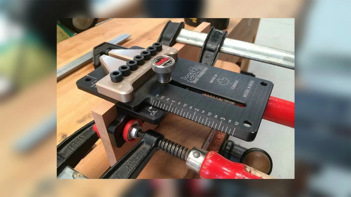 Simply align the jig and clamp it on to your work piece.