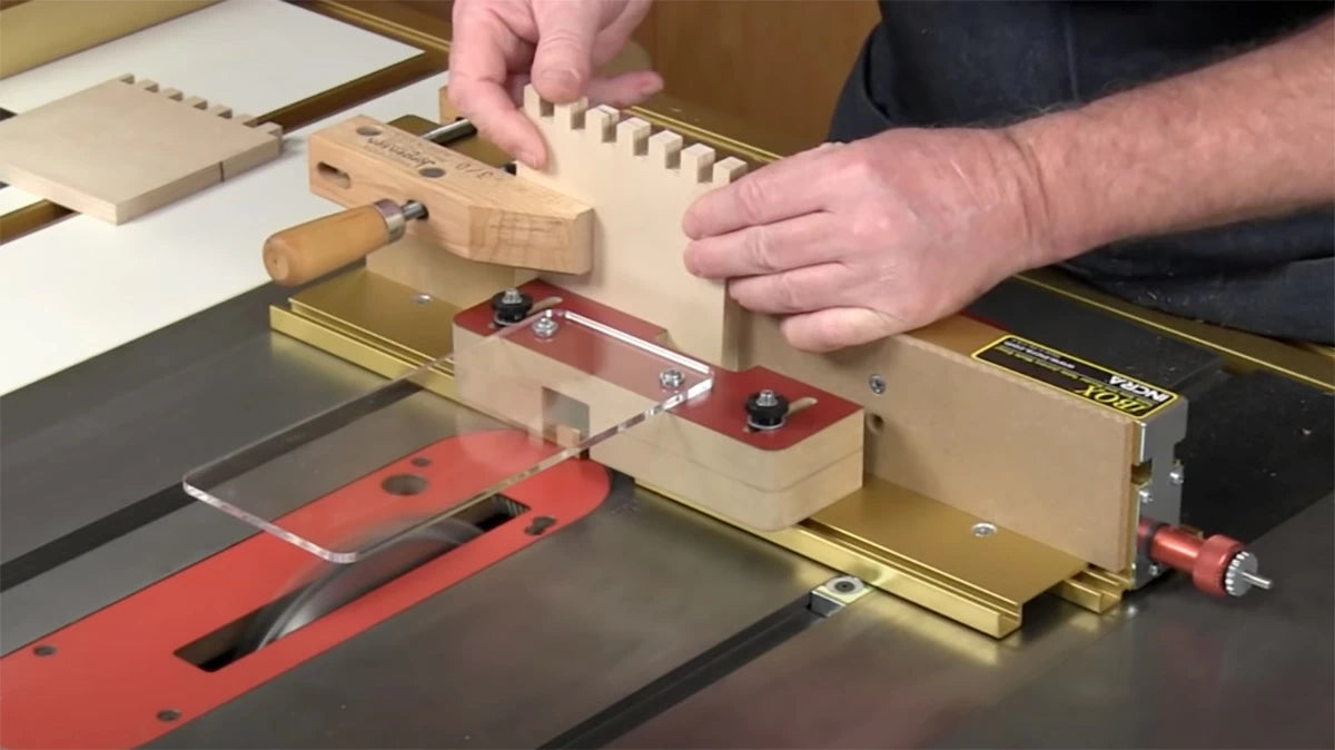 The I-Box in use on the table saw.