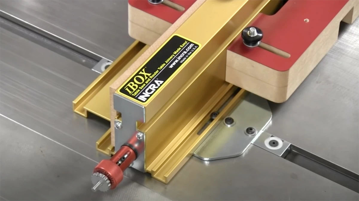 The I-Box in use on the table saw.