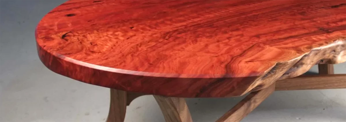 The transition from live edge to finished edge is an important detail.