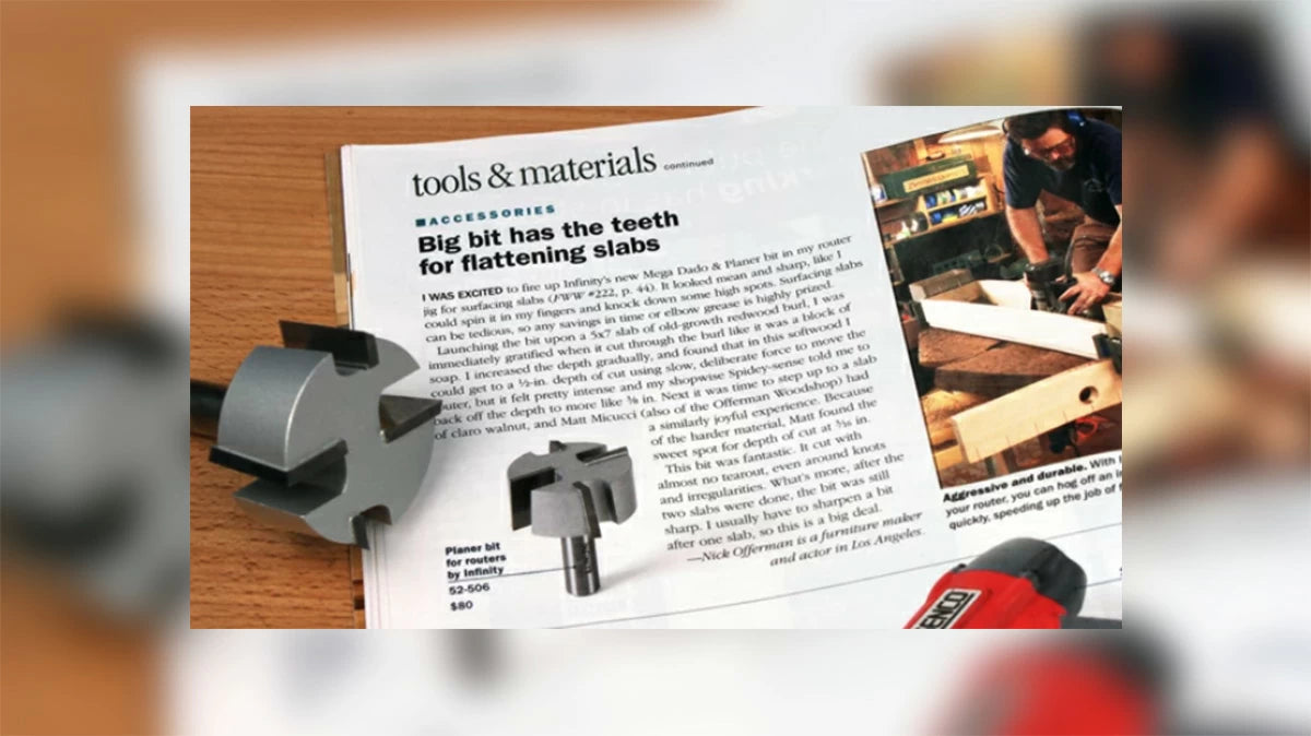 Click on the Image above to check out what actor and woodworker Nick Offerman said about this router bit in Fine Woodworking No. 253 (April 2016).