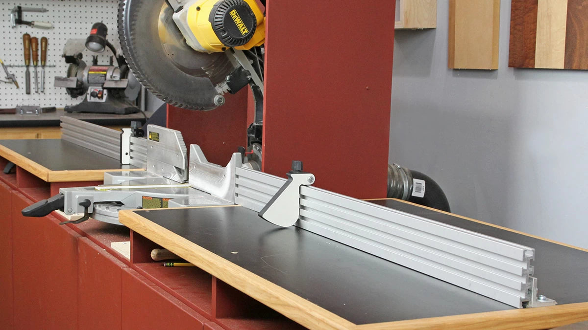 Add up to 8' of fence to your miter saw station with the Infinity 48