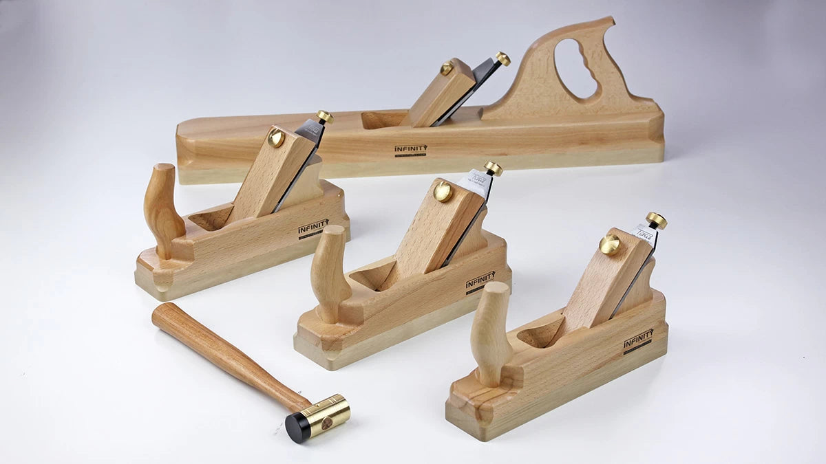 The Bench Plane 5-Pc Package is perfect for any woodworker who wants a traditional set of wood body planes.