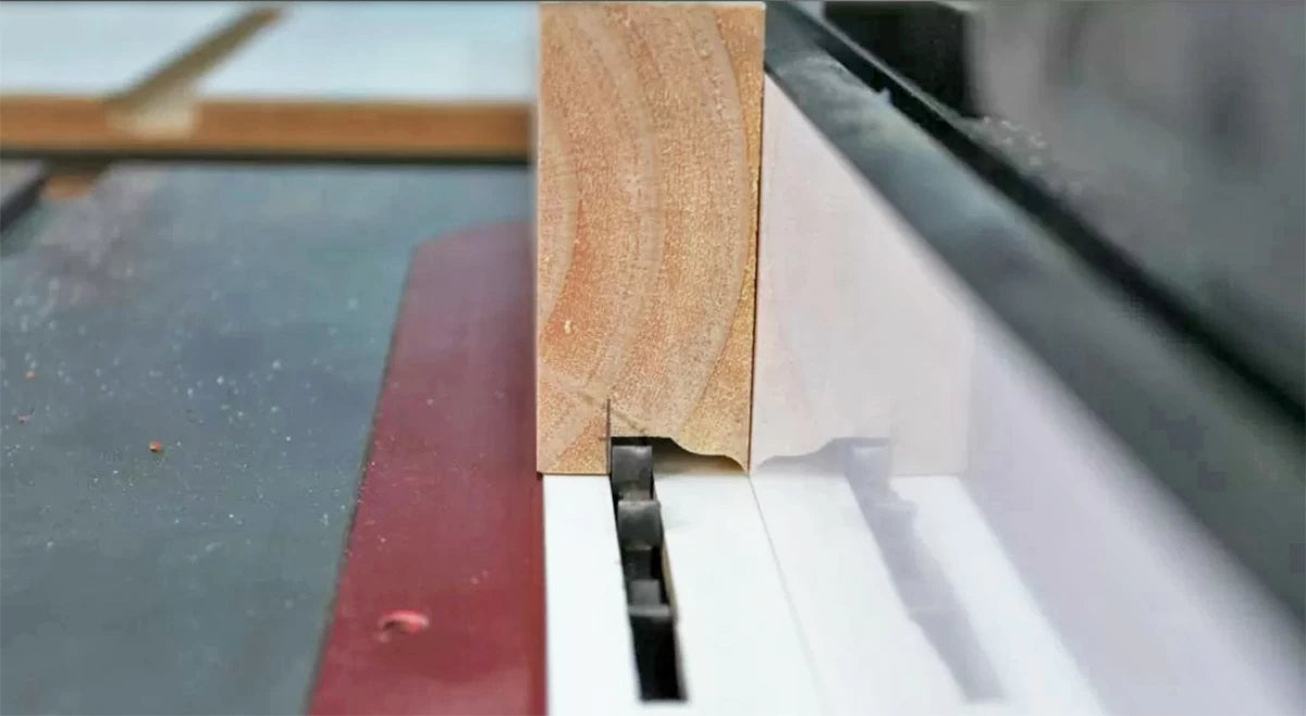 Making a custom push block makes the process of milling the muntins much easier. This same piece will also be used as a fixture later on to hold the muntin while you trim the miter joints where the bars intersect.