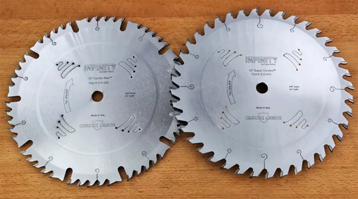 A good Combination or General-Purpose saw blade can handle the majority of cuts woodworkers make. The Combo-Max (010-050), left, and Super General (010-044), are both capable of handling a variety of cuts in your woodworking shop.