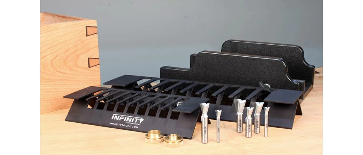This value-packed Tapered Dovetail Spline System Master Package includes everything you need to create eye-catching details on boxes of any size.