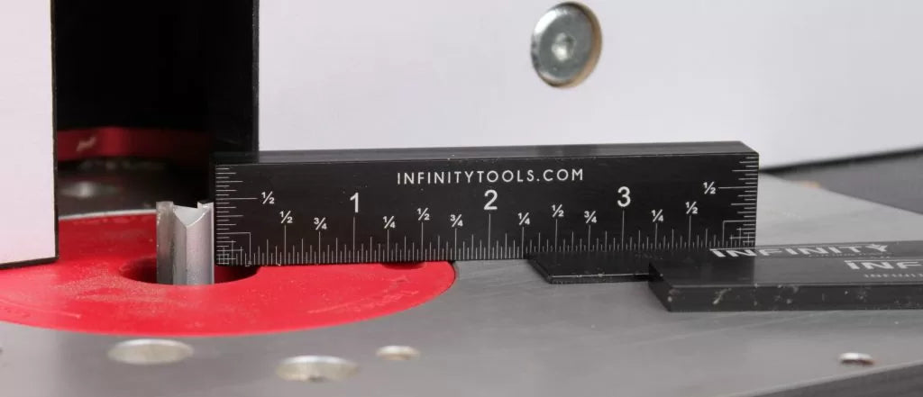 Setting the height of the router bit at the router table