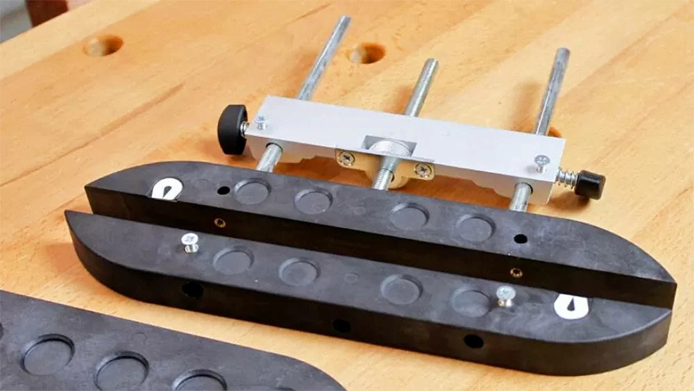 The M-Power MHLF Mortise, Hinge & Lock Accessory for the CRB7 baseplate includes a fixed fence and a micro-adjustable fence. The MHLF accessory is also sold separately, Item 100-091).