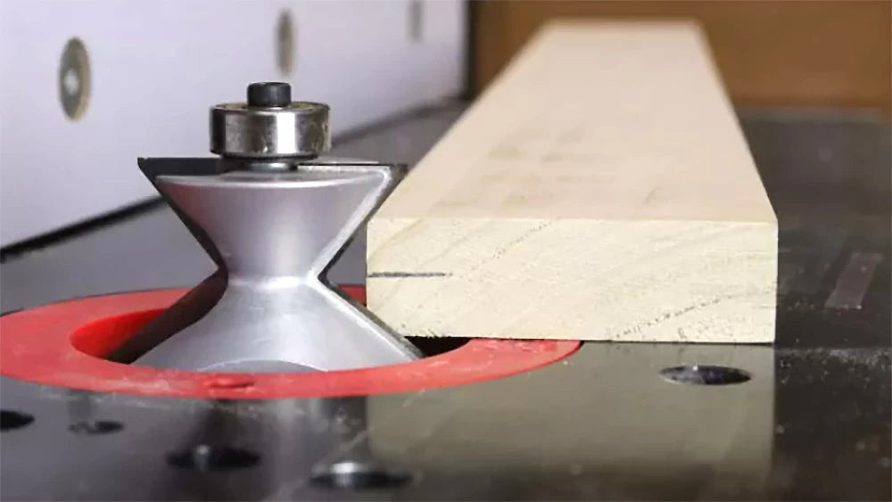 The Infinity Crown Molding Edge Router Bit (56-520) creates the common 38° and 52° 