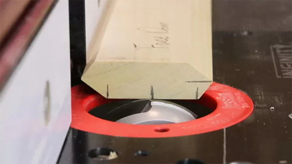 When milling the profile, mark the edges of the face of the workpiece as well as the centerline. Then adjust the fence on your router table until the centerline on the workpiece matches the center of the router bit. Easy, right?