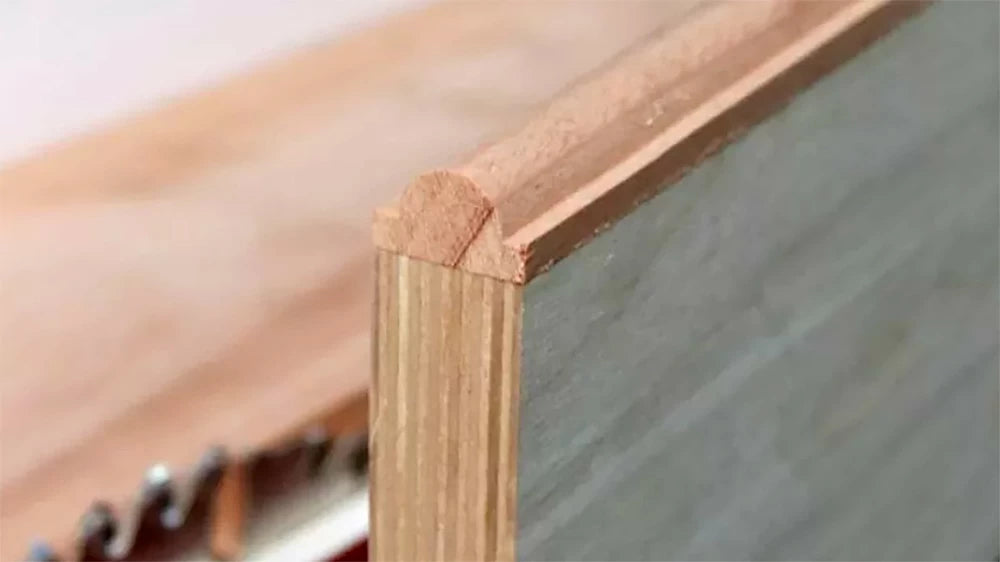 The double bead profile is perfect for hiding the edges of a plywood shelf.