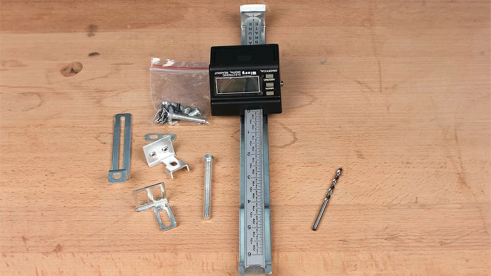 All the included parts needed to install your digital planer readout.