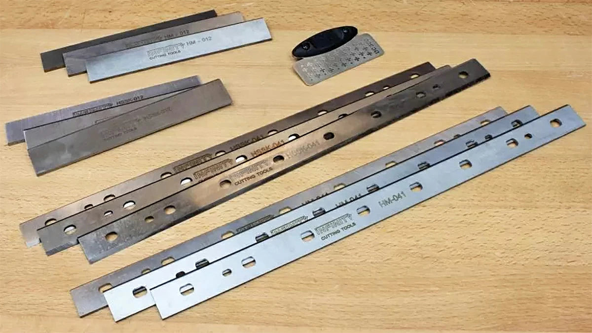 Infinity Cutting Tools offers a wide variety of high-speed steel and carbide tipped planer and jointer knives.