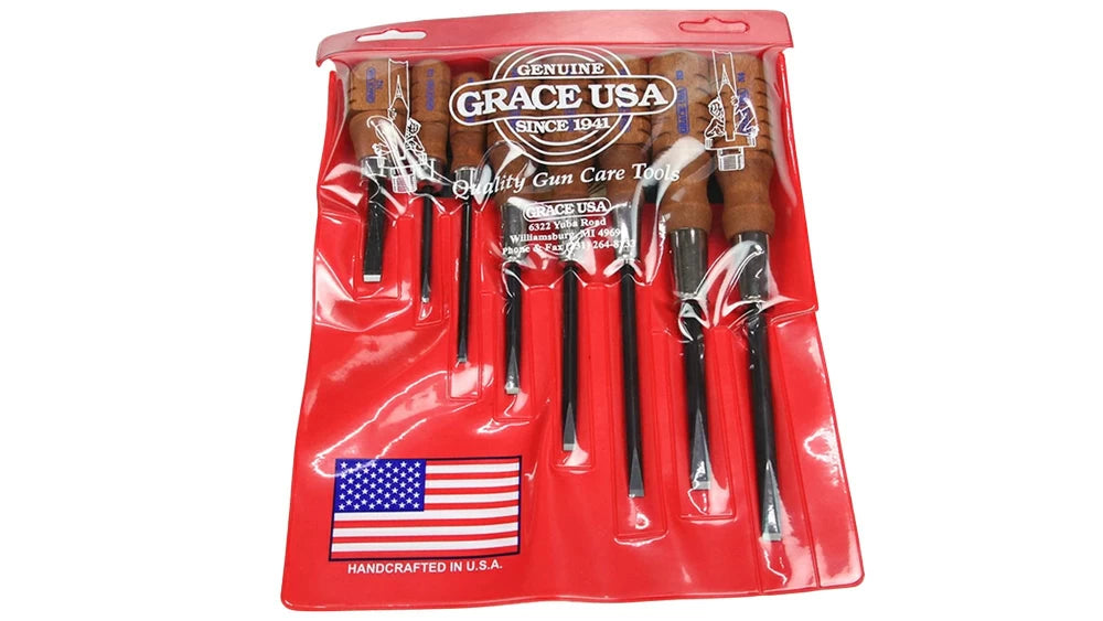 All Grace Screwdriver Sets come packed in a heavy-duty pouch that keeps them safe and organized when not in use. (101-769)