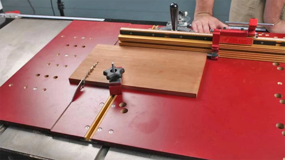 The Incra Miter 5000 offers great support for wide pieces at any angle.