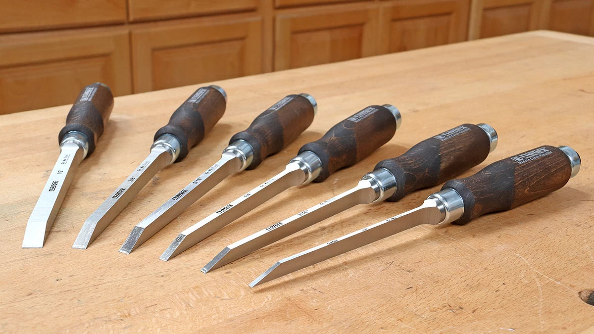Narex Mortise Chisels in Six Imperial Sizes