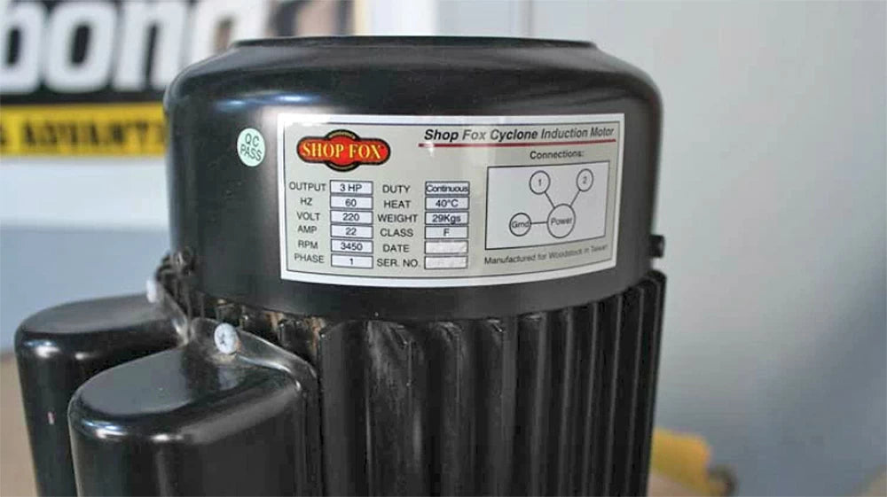 You can find the amperage rating for your dust collector by checking the label on the motor.