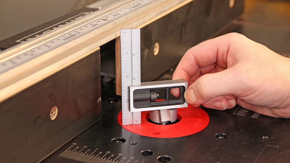 The sliding double square also works great for setting up router tables ...