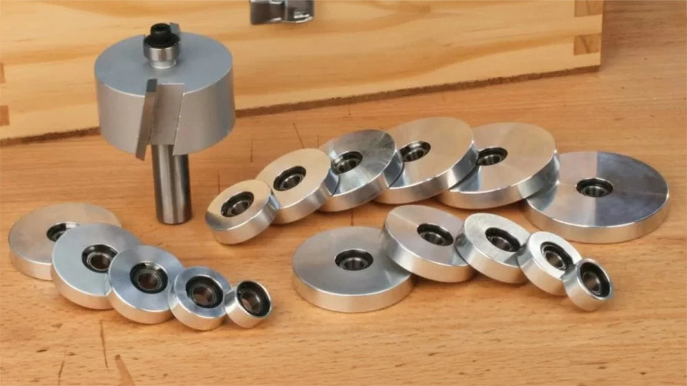 The Mega-Rabbet Router Bit and Bearing Set features a 2