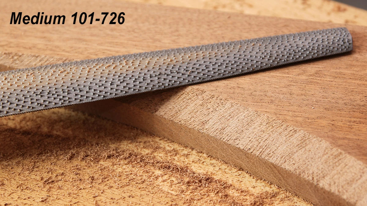 The medium rasp (101-726) provides an excellent balance between speed and finish.