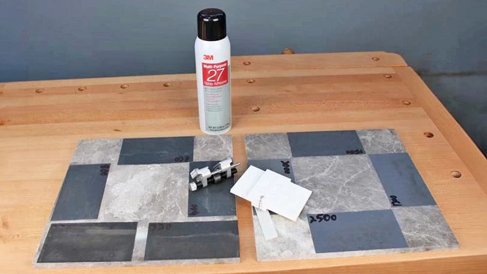 You will need a flat surface to stick your sandpaper to. I use a couple of inexpensive 12