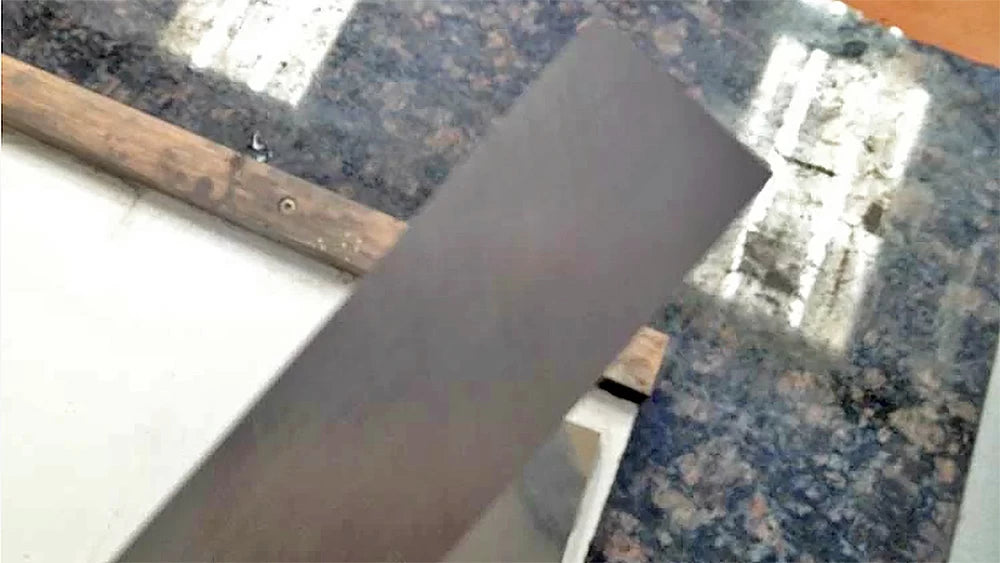 Reverse the direction you are sharpening to make sure your scratch pattern is even.