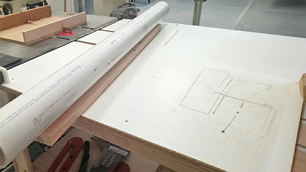 Next, I fastened the PVC pipe to a 2x4 as the PVC will soften and bend as it heats up.