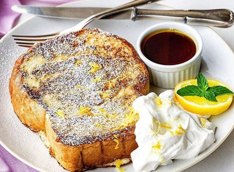 Lavender Lemon French Toast with Royal Rose Lavender Lemon Simple Syrup