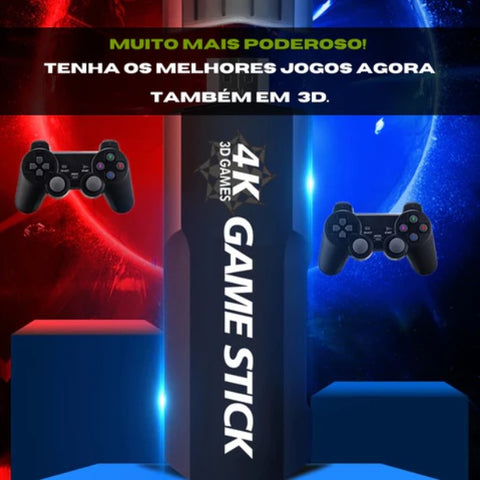 Vídeo Game 4K com + de 40 mil jogos e 2 Controles Sem Fio