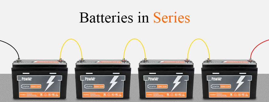 Diagramm der Batterien in Reihe